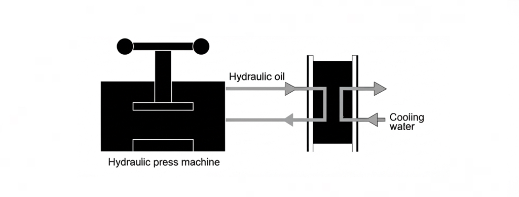 Oil cooler for hydraulic press machine